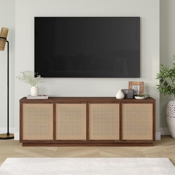 Meyer&Cross Pryce 70 in. Satin Walnut TV Stand Fits TV's up to 78