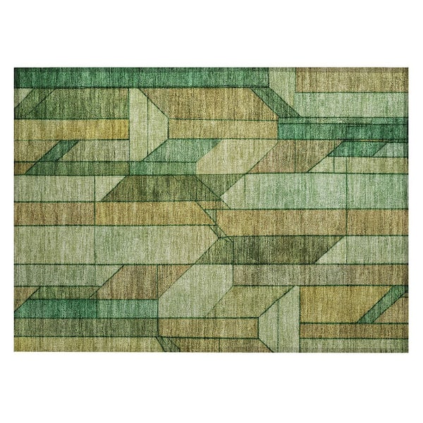 Chantille Machine Washable Indoor/Outdoor Abstract ACN2867 Olive 2 ft. x 3 ft. Accent Rug