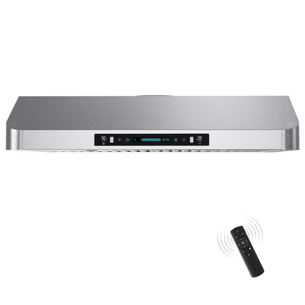 42 in. 400 CFM Ducted Under Cabint Range Hood with Top/Rear Vent, Adjustable LED and Gesture Control in Stainless Steel