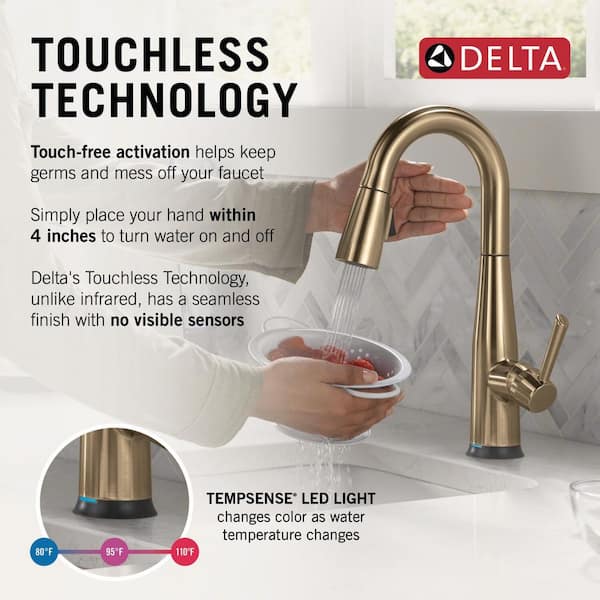 Essa Gold Touch2O with Touchless Technology Single Handle Bar Faucet in Champagne Bronze