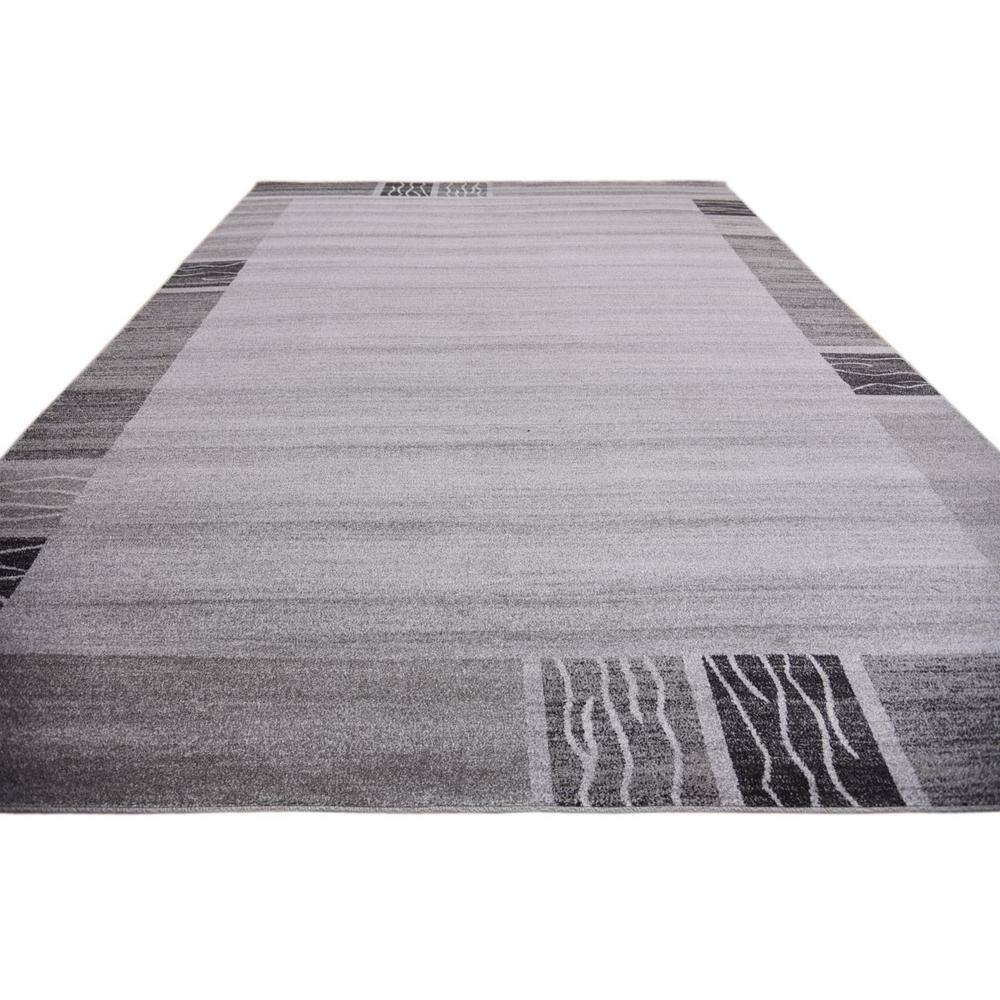 Angelica Light Gray 9' x 12' Tufted Geometric Synthetic Area Rug