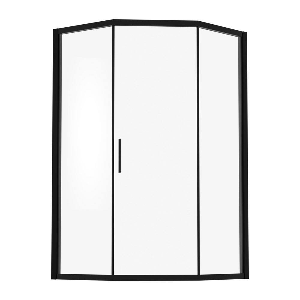 42 in. x 76 in. Neo Angle Interior Sliding Framed Corner Shower Enclosure in Matte Black with 5/16 in. Tempered Glass price history on PriceWatchPro