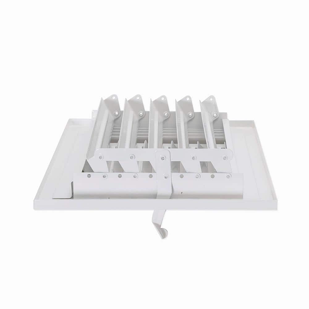 White Powder-Coated Steel Three-Way Ventilation Register