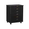 Linon Home Decor McLeod Black Six Drawer Wide Rolling Accent Cabinet ...