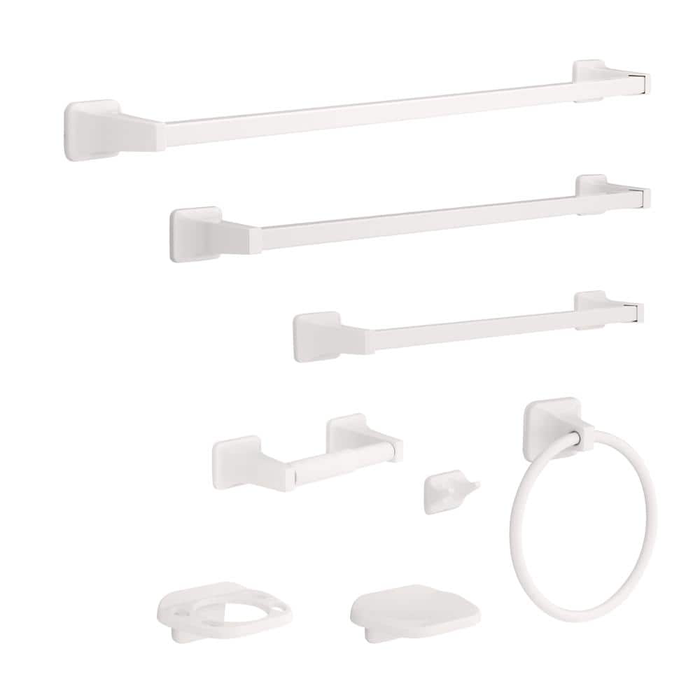 White Wall Mount Toilet Paper Holder with Zinc Finish