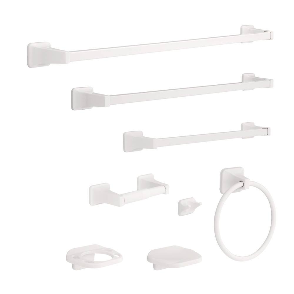 White Wall Mount Toilet Paper Holder with Zinc Finish