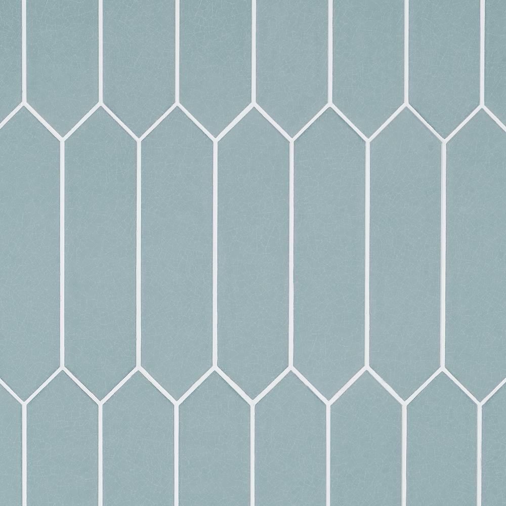 Camino Blue Polished Ceramic Hexagon Wall Tile