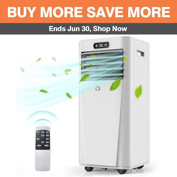 Edendirect 5,000 BTU(DOE) Standing Portable Air Conditioners Cools 400 sq. ft. w/ Dehumidifier,Remote and 3-in-1 Operation in White