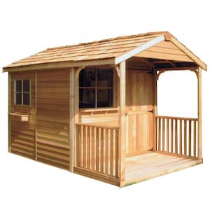Clubhouse 11 ft. W x 15 ft. D Wood Shed with Porch (140 sq. ft.)
