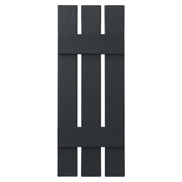 Ply Gem 12 in. x 35 in. Polypropylene 3-Board Open Board and Batten Shutters Pair in Blackwatch Green