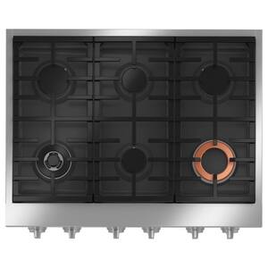 36 in. Gas Cooktop in Stainless Steel with 6 Burners