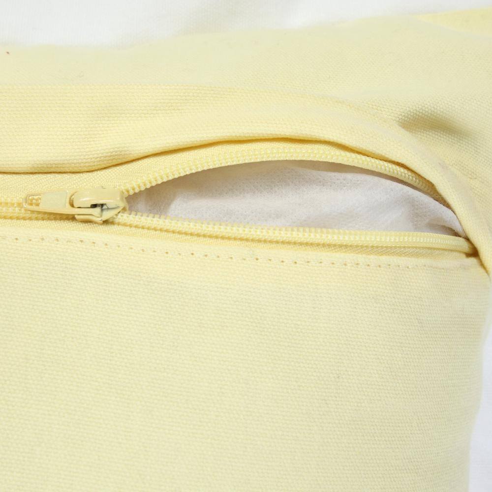 Chic Bordered Light Yellow & White 20" Throw Pillow