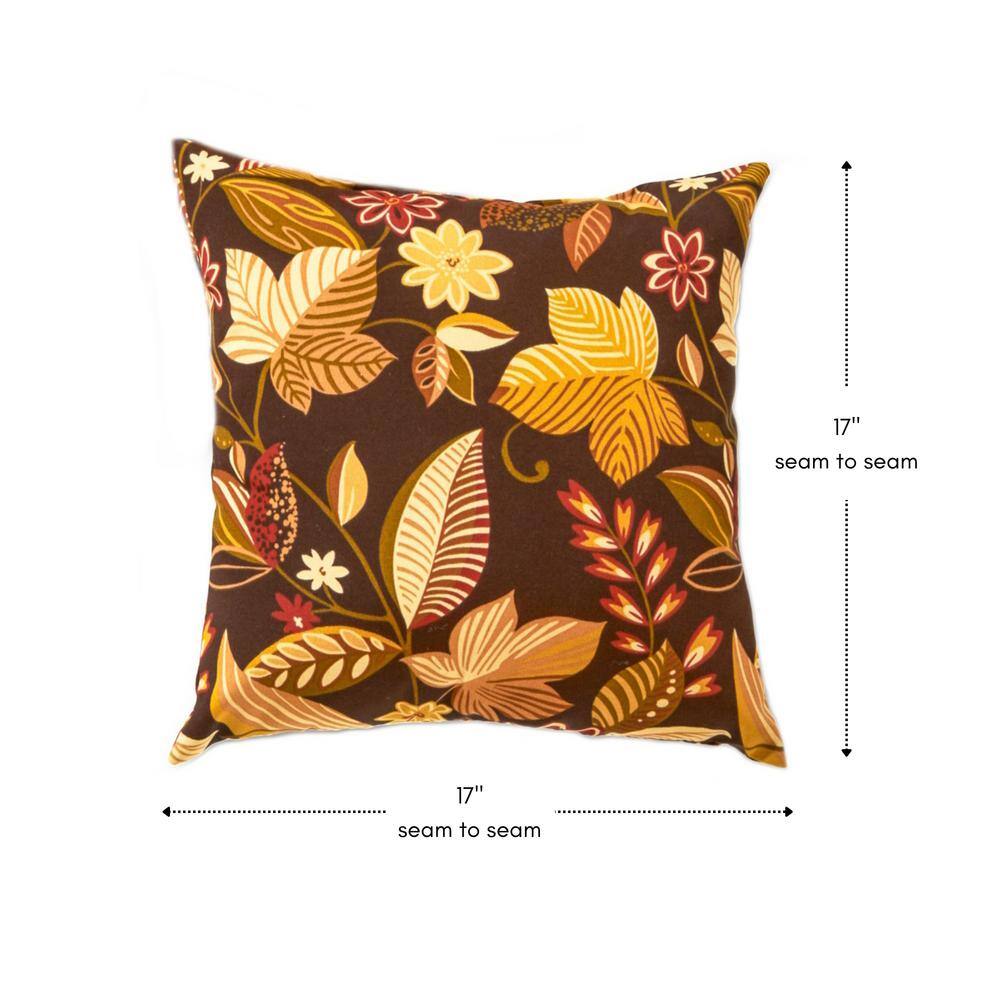 Timberland Floral 17" Square Outdoor Throw Pillow Set