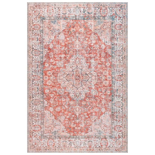 Vintage Heriz 8 ft. x 10 ft. Red/Beige Distressed Oriental Washable Area Rug