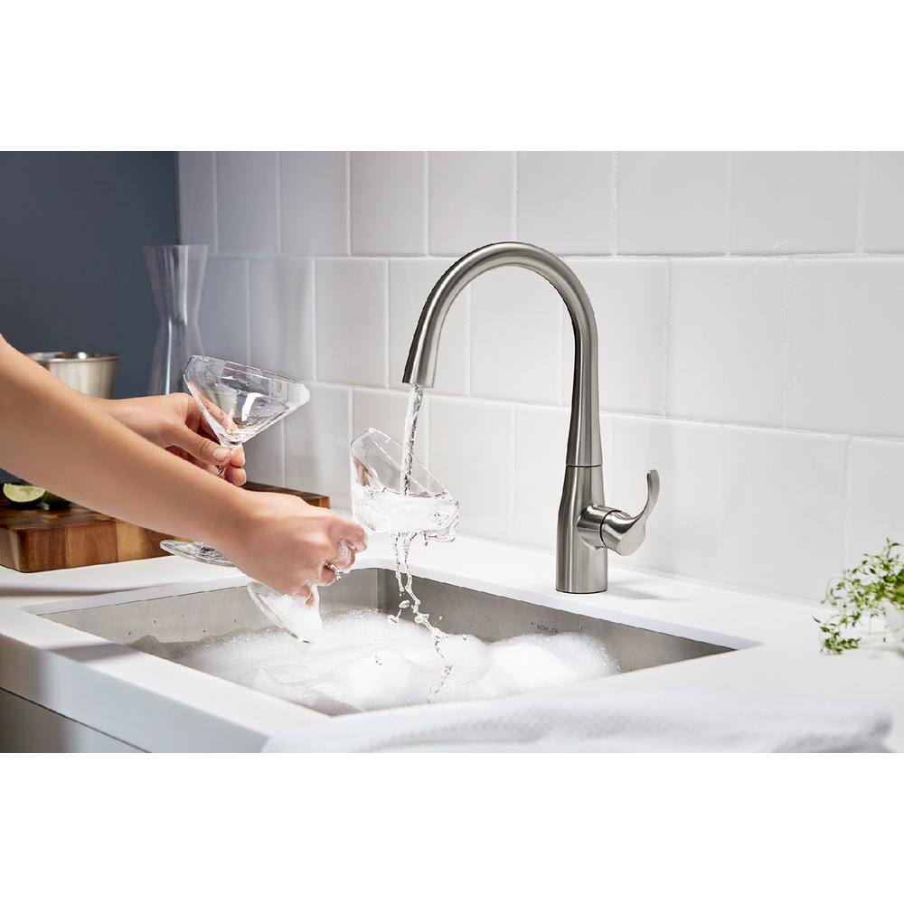 Vibrant Stainless Steel High-Arch Single-Handle Bar Faucet