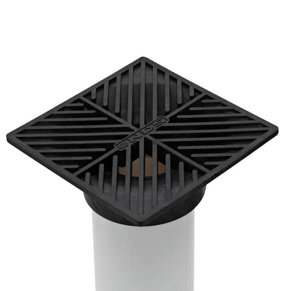 6 in. Plastic Square Drainage Grate in Black