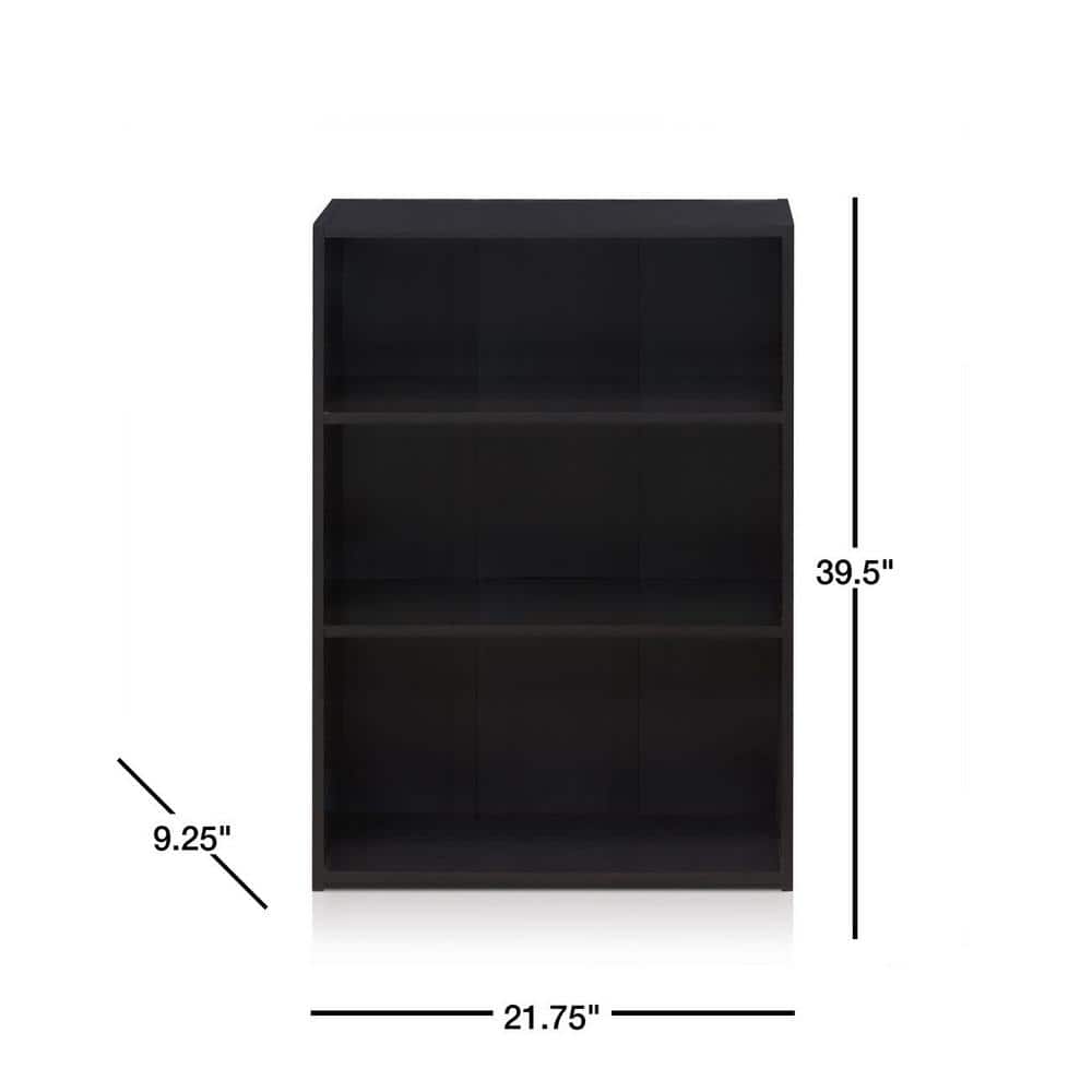 Versatile Dark Walnut 3-Tier Kids Bookcase Storage