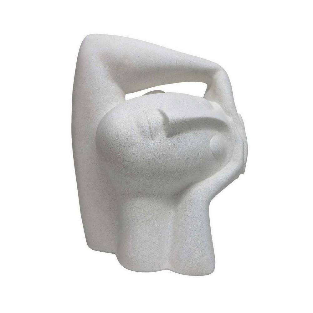 16-Inch White Resin Contemporary Head Figurine Statuette