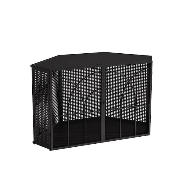 Foobrues 47.24 in. Spacious Dog Cage with Tempered Glass, for Corner of Living Room- Medium