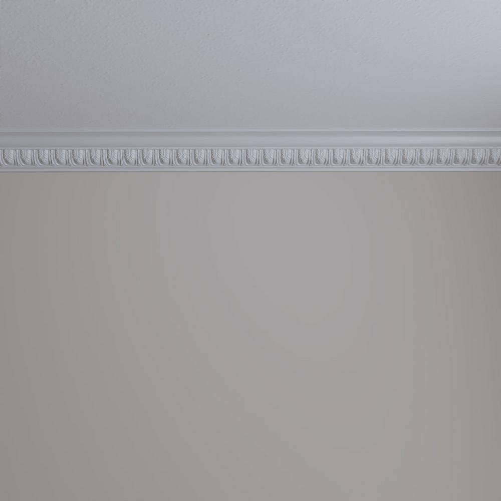 Melonie Egg and Dart 94.5" White Polyurethane Crown Moulding