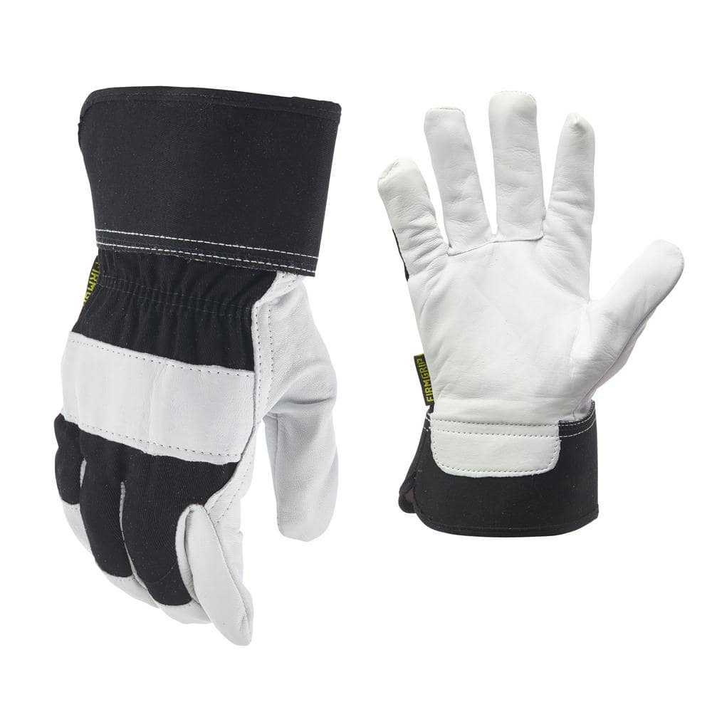 FIRM GRIP Goatskin Leather Gloves with Safety Cuff505327 The Home Depot