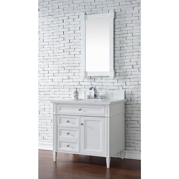 Brittany 21.7 in. W x 39.2 in. H Framed Rectangular Bathroom Vanity Mirror in Bright White