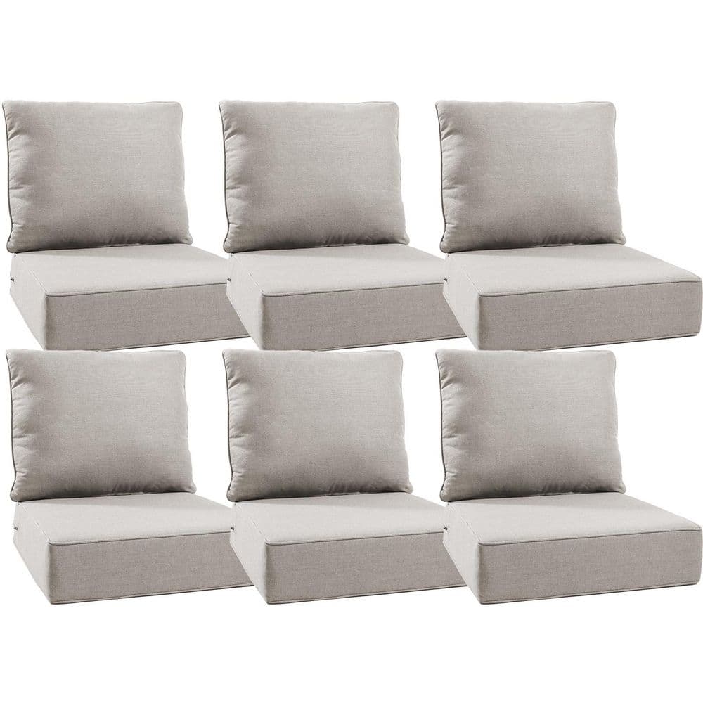 24 x 24 x 6 in. Thick Set of 6 Deep Seating Outdoor Lounge Chair Replacement Cushion in Beige price history on PriceWatchPro