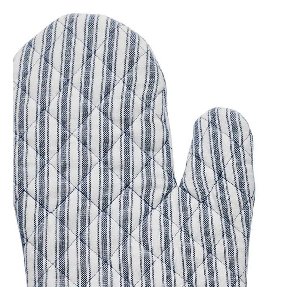Sawyer Mill Blue Striped Cotton Oven Mitt Set