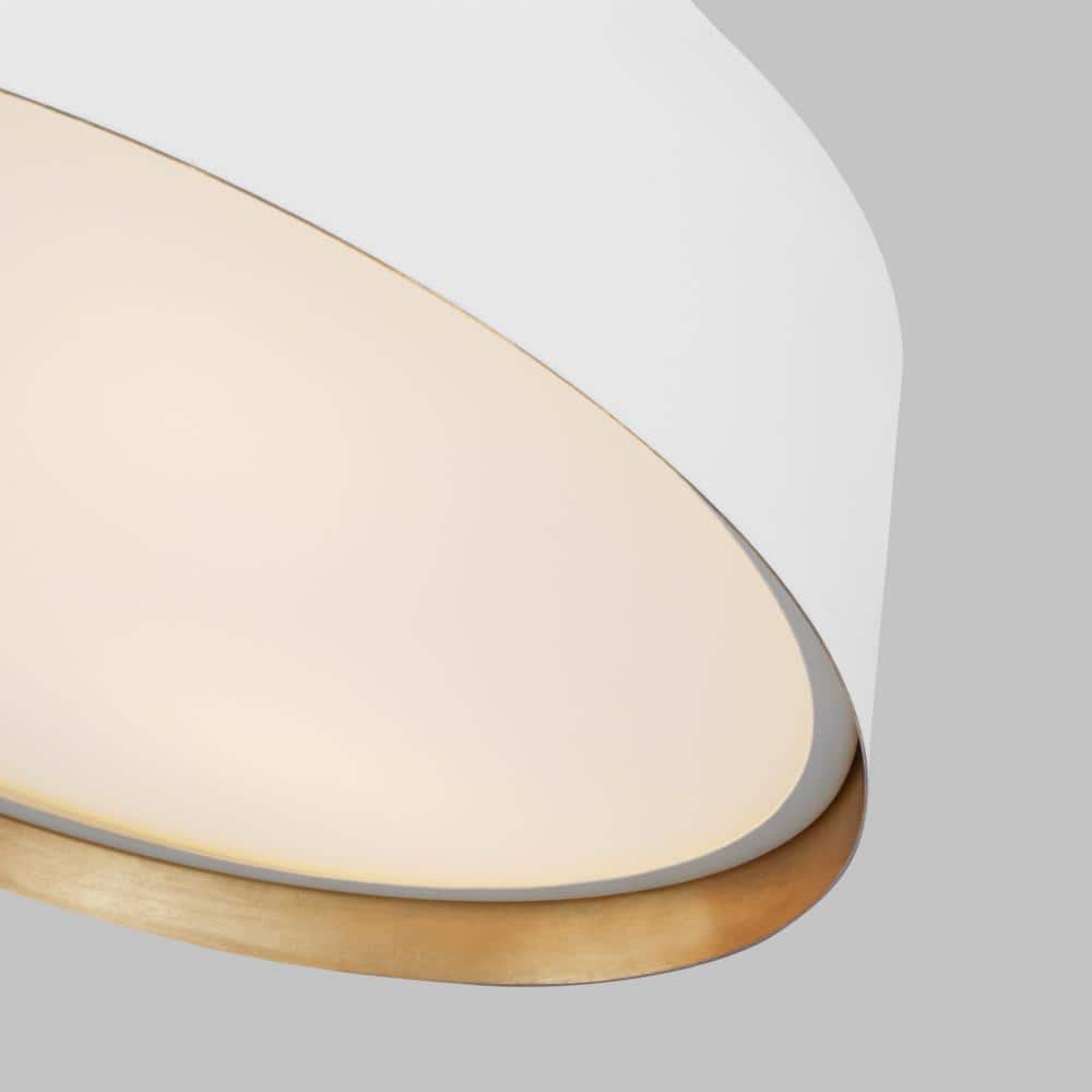 Matte White Silk Screen 3-Light Modern Flush Mount
