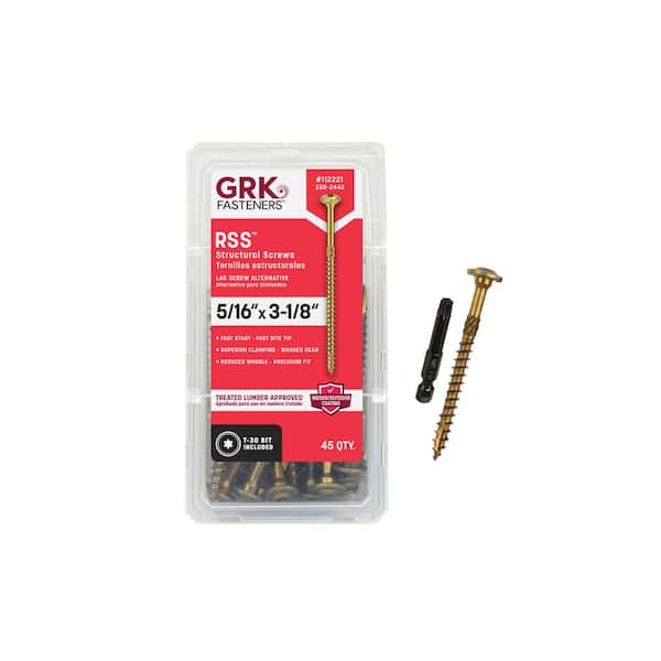 5/16 in. x 3-1/8 in. Star Drive Washer Head Rugged Structural Wood Screw (45-Pack)