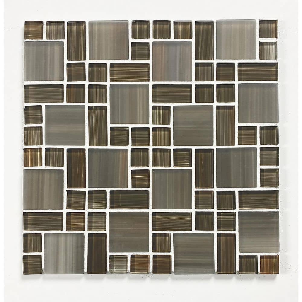 Handicraft Brown 12 in. x 12 in. Stained Glass Mosaic Wall and Pool Tile (15.75 sq. ft./case) price history on PriceWatchPro
