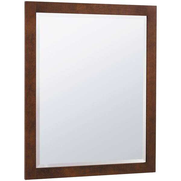 MasterBath 32 in. L x 26 in. W Wall Mirror in Cognac