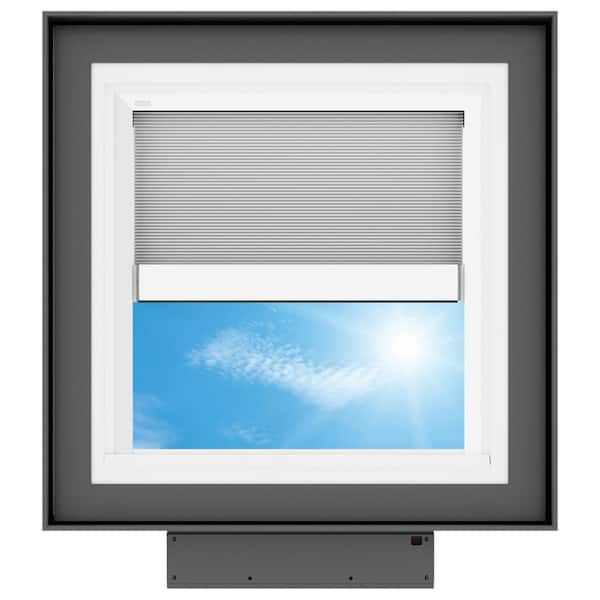 22-1/2 in. x 22-1/2 in. Solar Powered Venting Curb Mount Skylight with Laminated Low-E3 Glass and Room Darkening Shade