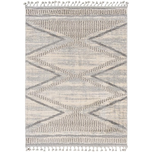 Livabliss Sousse Medium Grey 10 ft. x 12 ft. Global Indoor Area Rug