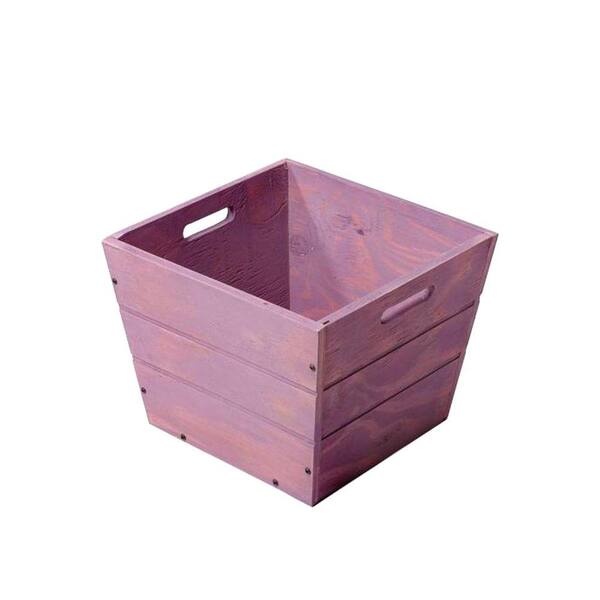 Unbranded Taper Bin Small Wood Planter in Lavender