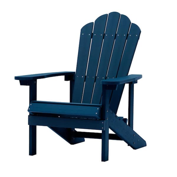 Tidoin Dark Blue Folding Plastic Adirondack Chair Patio Outdoor Chair