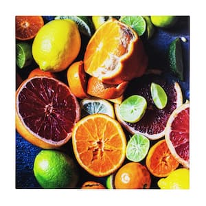 Tempered Glass Series "Citrus Feast" by Veronica Olson Unframed Food Photography Wall Art 15 in. x 15 in.