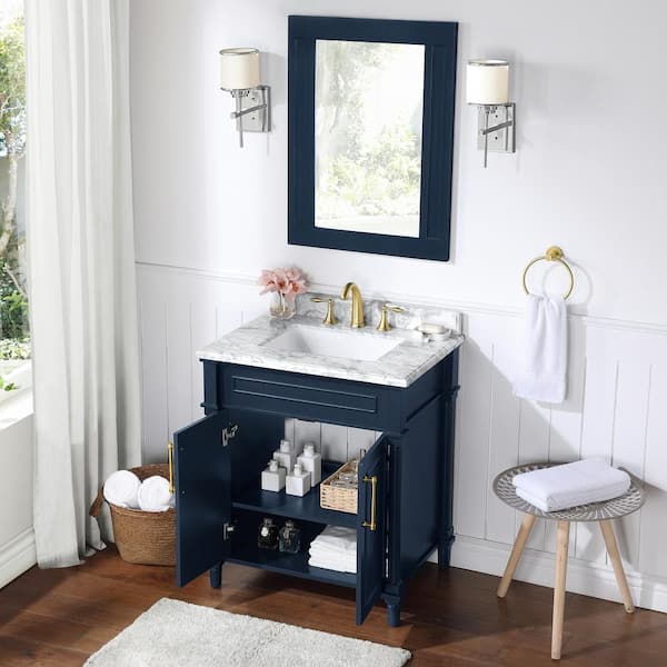 Home Decorators Collection Aberdeen 30 In X 22 D Bath Vanity Midnight Blue With Carrara Marble Top White Basin 30mb - Home Decorators Aberdeen Vanity Home Decorators Collection Aberdeen 30 In X 22 D Bath Vanity Midnight Blue With Carrara Marble Top White Basin 30mb - Home Decorators Aberdeen Vanity