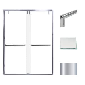 Eden 60 in. W x 80 in. H Sliding Semi-Frameless Shower Door in Polished Chrome with Low Iron Glass