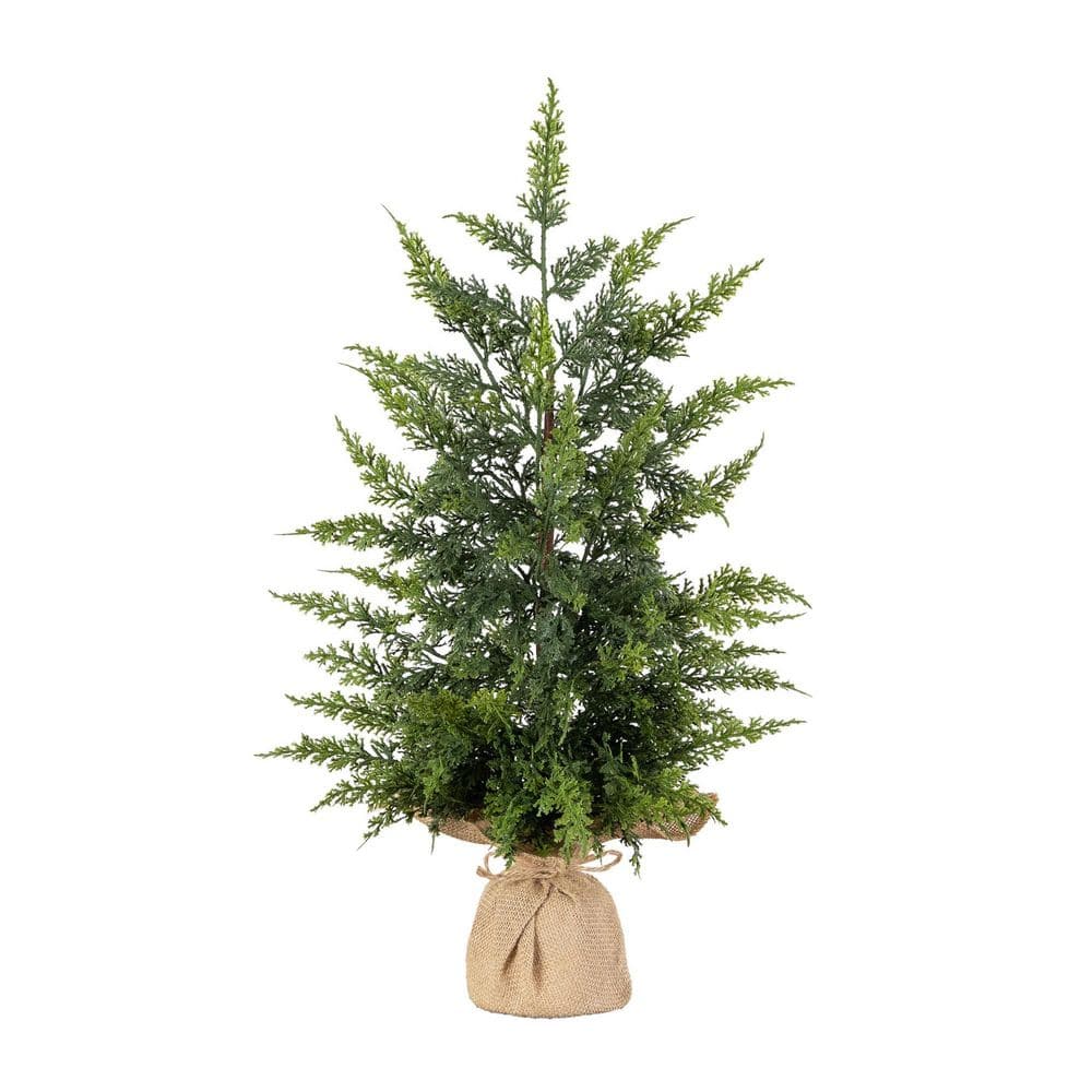 26 in. Artificial Real Touch Cedar Christmas Tree in Burlap Wrapped Base price history on PriceWatchPro