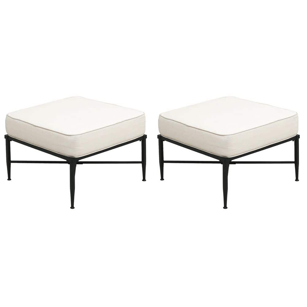 Metal Outdoor Patio Ottoman with Beige Cushions (Set of 2)​ price history on PriceWatchPro