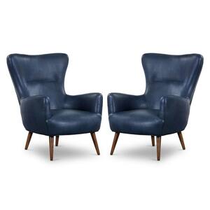 Aida Lounge Arm Chair in Midnight Blue (Set of 2)