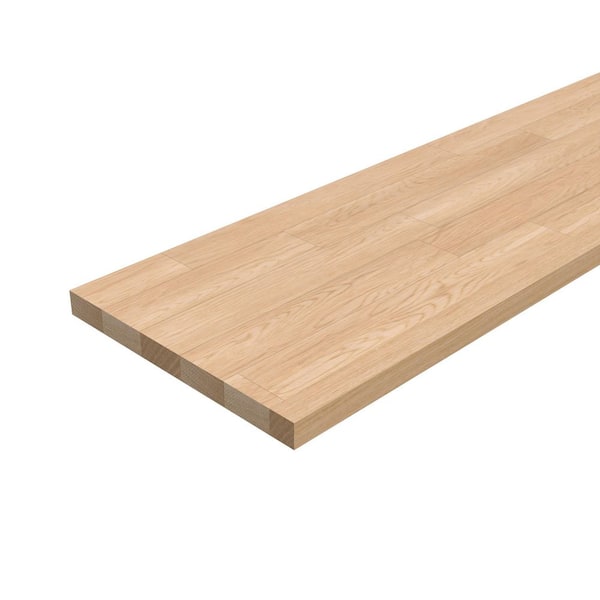 Stair Parts 54 in. x 11-1/2 in. Unfinished White Oak Plain Square Edge Stair Tread