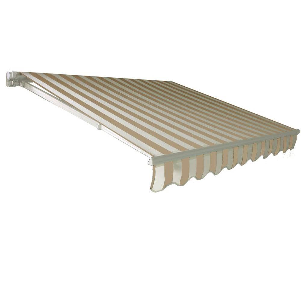 12 ft. California Manual Retractable Awning 144 in. W x 7.88 in. H x 120 in. D Acrylic Fabric in Linen/White Stripe price history on PriceWatchPro