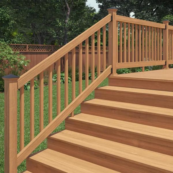 6 ft. Cedar Stair Rail Kit with B2E Balusters