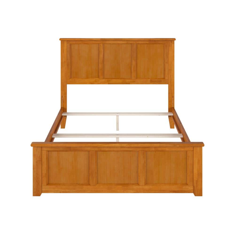 Madison Light Toffee Full Wood Frame Bed with Headboard and Drawer