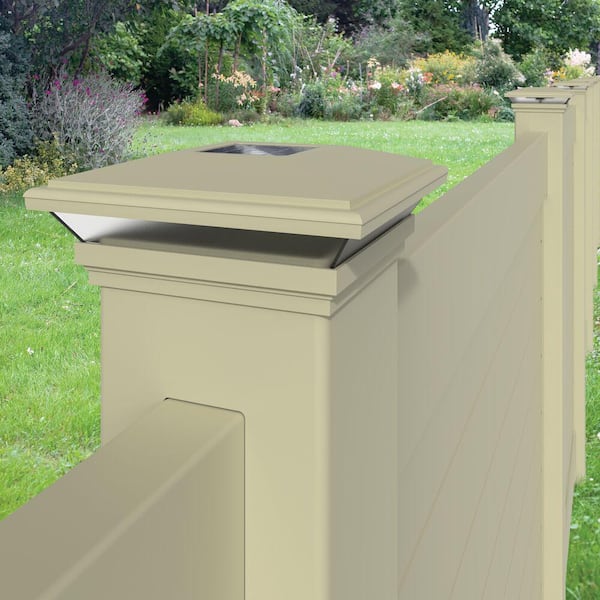 Barrette Outdoor Living 5 in. x 5 in. Contemporary Solar Post Top Sand