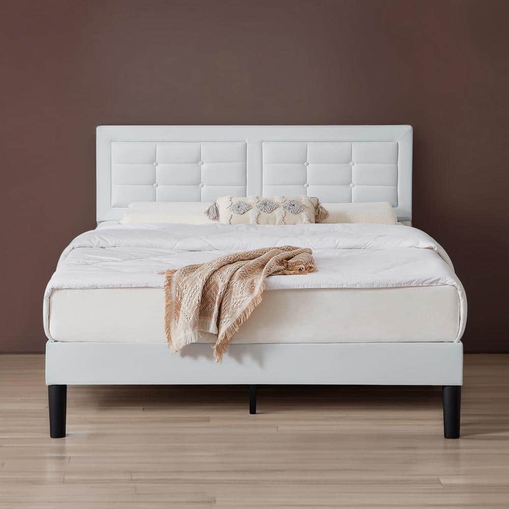 Amazon.com: Liink1Ga White Double Bed Frame Full Size Bed