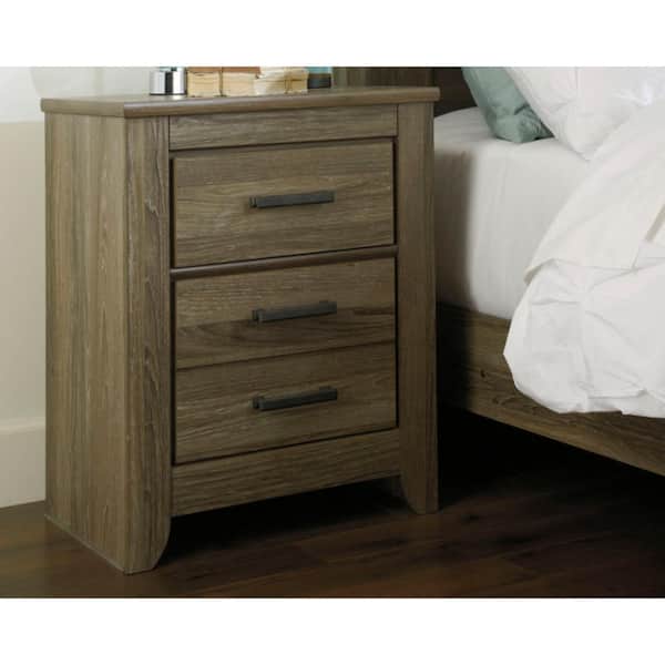 Signature DESIGN BY ASHLEY Zelen Gray 2 Drawer 23.82 in. W Nightstands
