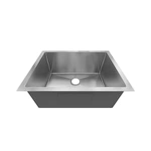 23 in. Undermount Single Bowl 18-Gauge 304 Stainless Steel Kitchen Sink
